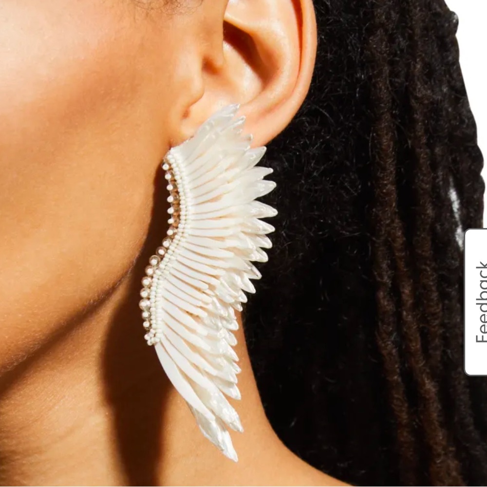 Mignonne Gavigan Cream Wing Earrings - Picture 2 of 4